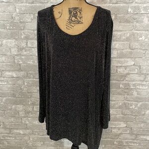 Calvin Klein Black Metallic Stretchy Top